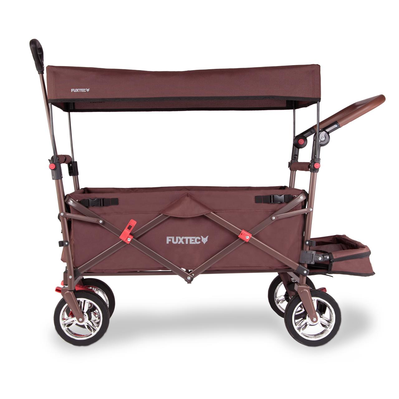 Rucní vozík FUXTEC FX-CT800 se slunecní stríškou chránenou proti UV zárení, tlacným madlem a vnitrním rozšírením
