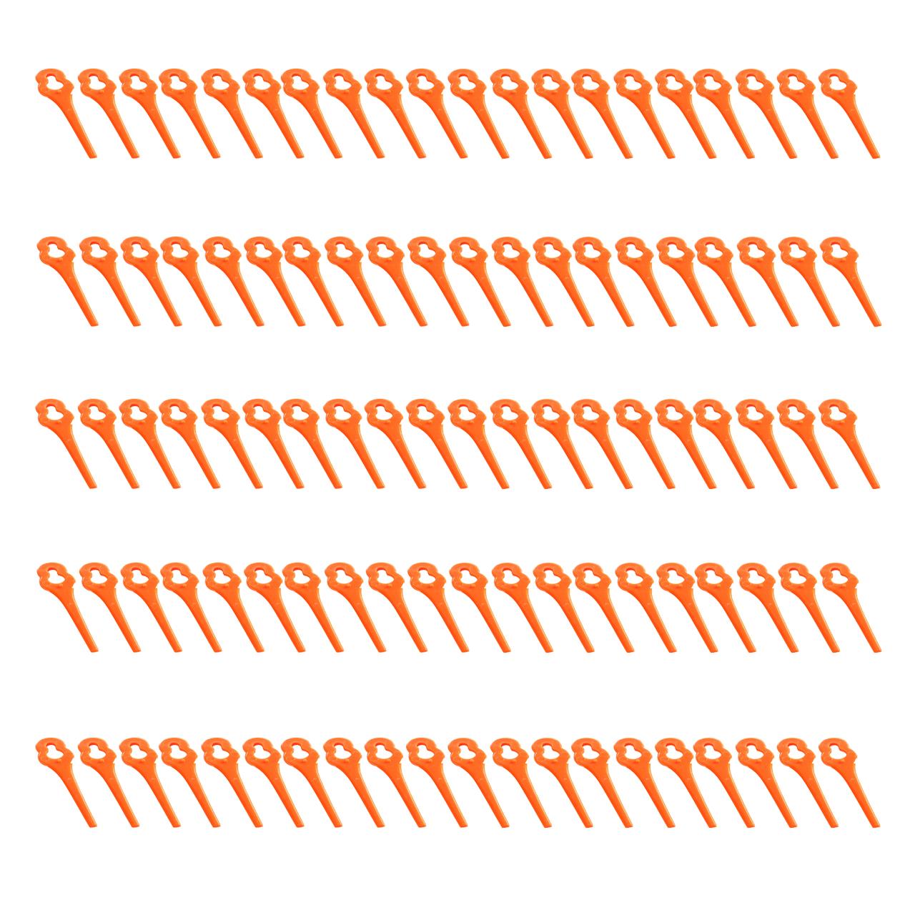 100x náhradní plastové nože pro 20V akumulátorovou strunovou sekacku FX-E1RT20
