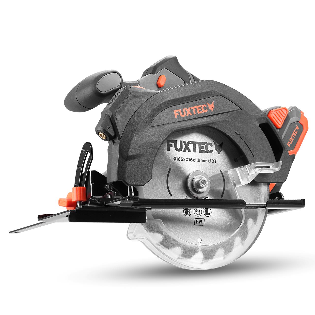 Akumulátorová okružní pila FUXTEC 20V FX-E1CS20 SET s 1 x akumulátorem 4Ah, 1 x nabíjeckou 1A