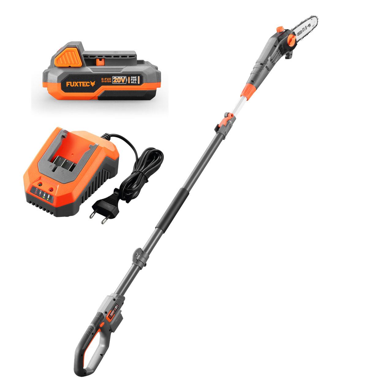 FUXTEC 20V akumulátorový tycový prorezávac FX-E1HE20 SET s 1 x akumulátorem 2Ah, 1 x nabíjeckou 2,4A