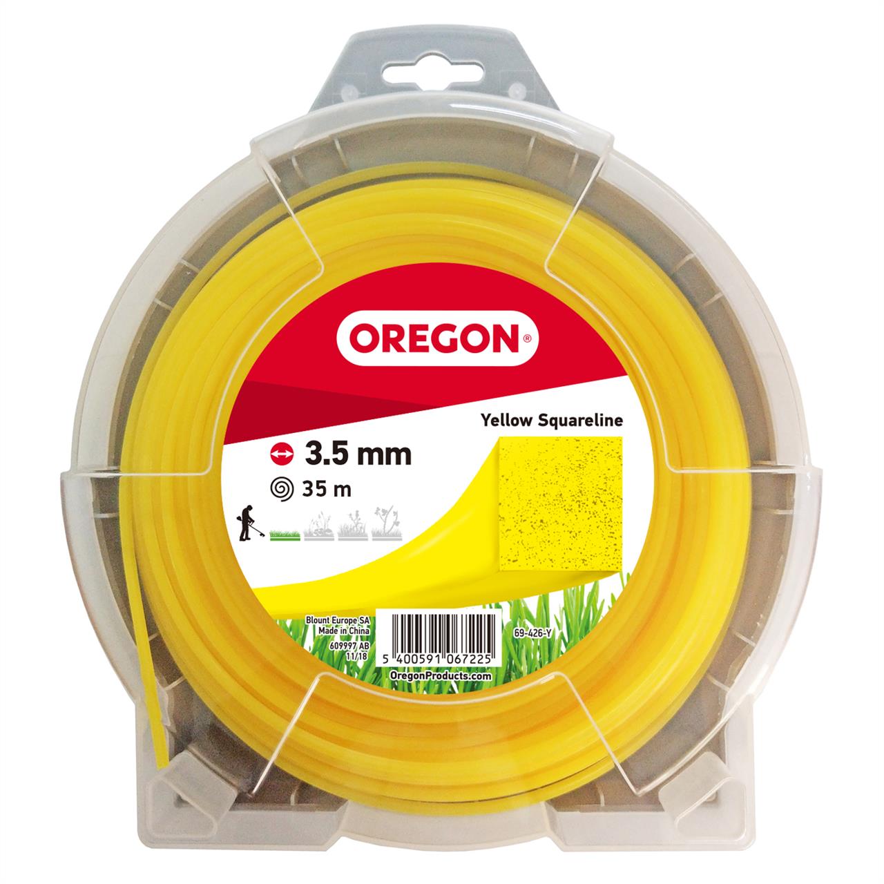 OREGON - žlutá ctvercová nit 3,5 mm x 35 m