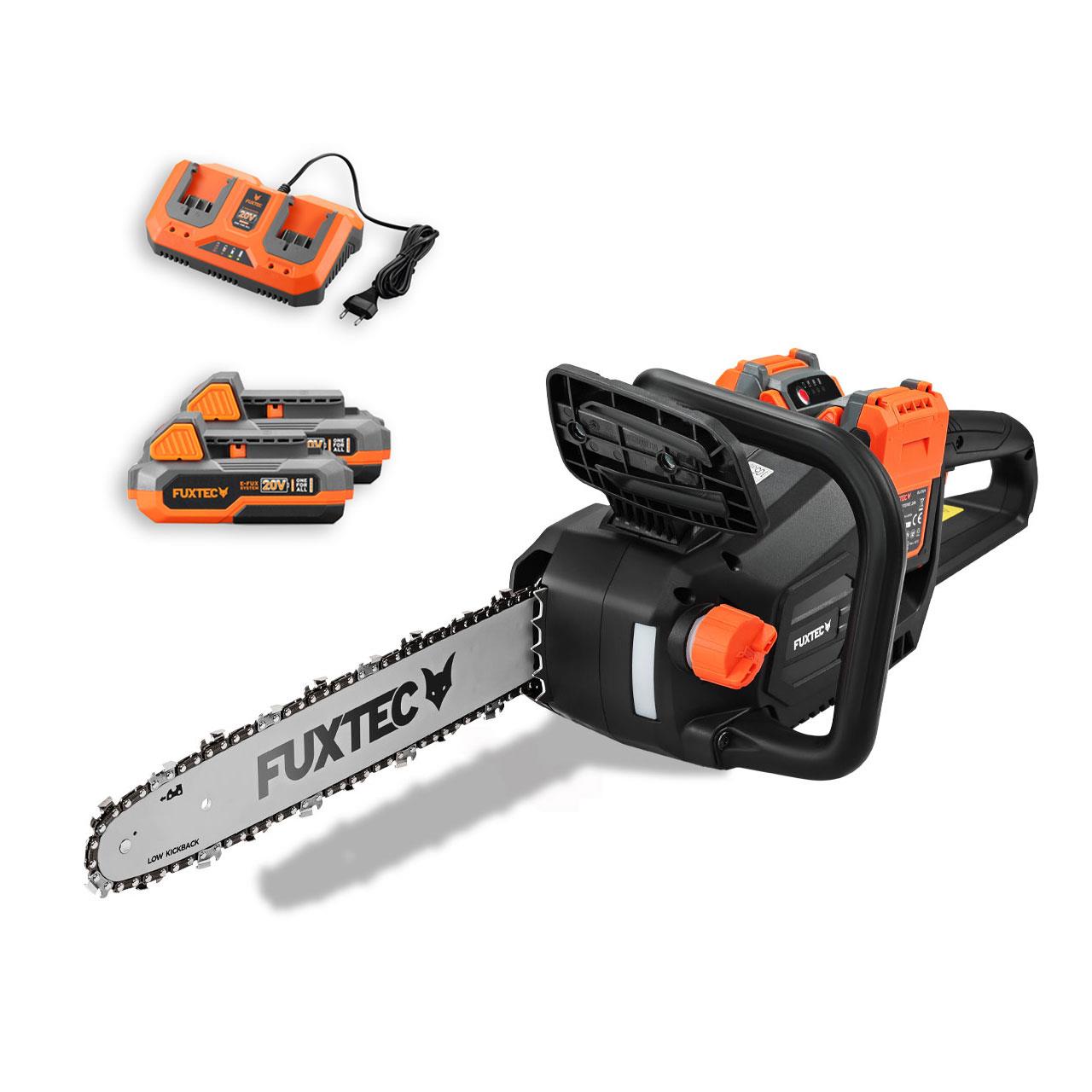 Akumulátorová retezová pila FUXTEC 2x20V FX-E2KSSET s baterií a nabíjeckou