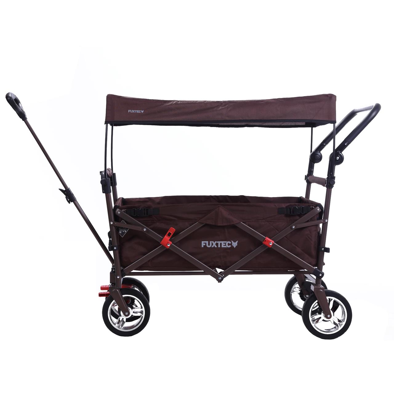 Rucní vozík FUXTEC FX-CT700 se slunecní stríškou chránenou proti UV zárení a prídavnou rukojetí na tlacení