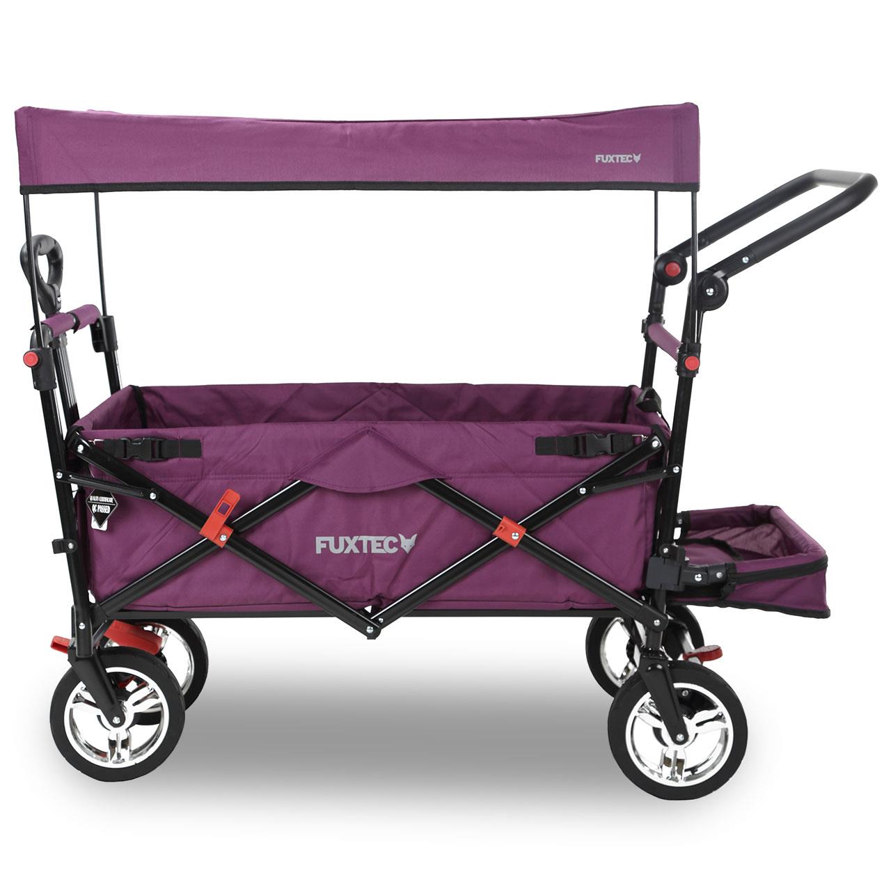 Rucní vozík FUXTEC FX-CT800 se slunecní stríškou chránenou proti UV zárení, tlacným madlem a vnitrním rozšírením