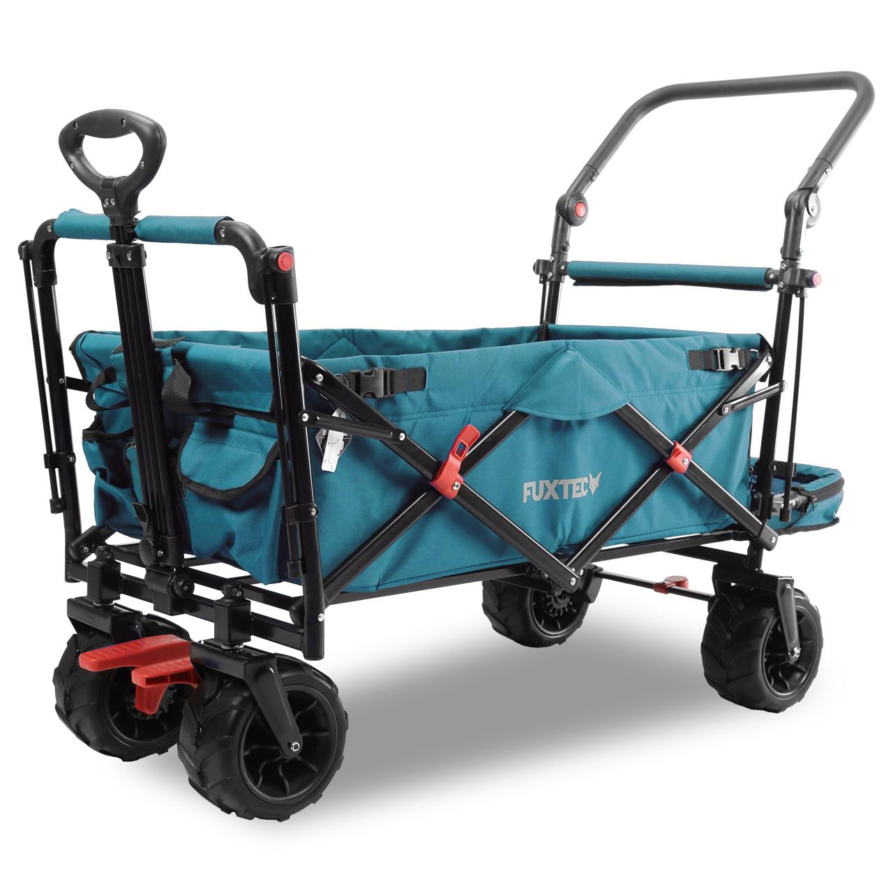 Plážový vozík FUXTEC FX-CTB800 se slunecní stríškou chránenou proti UV zárení, rukojetí a vnitrním rozšírením