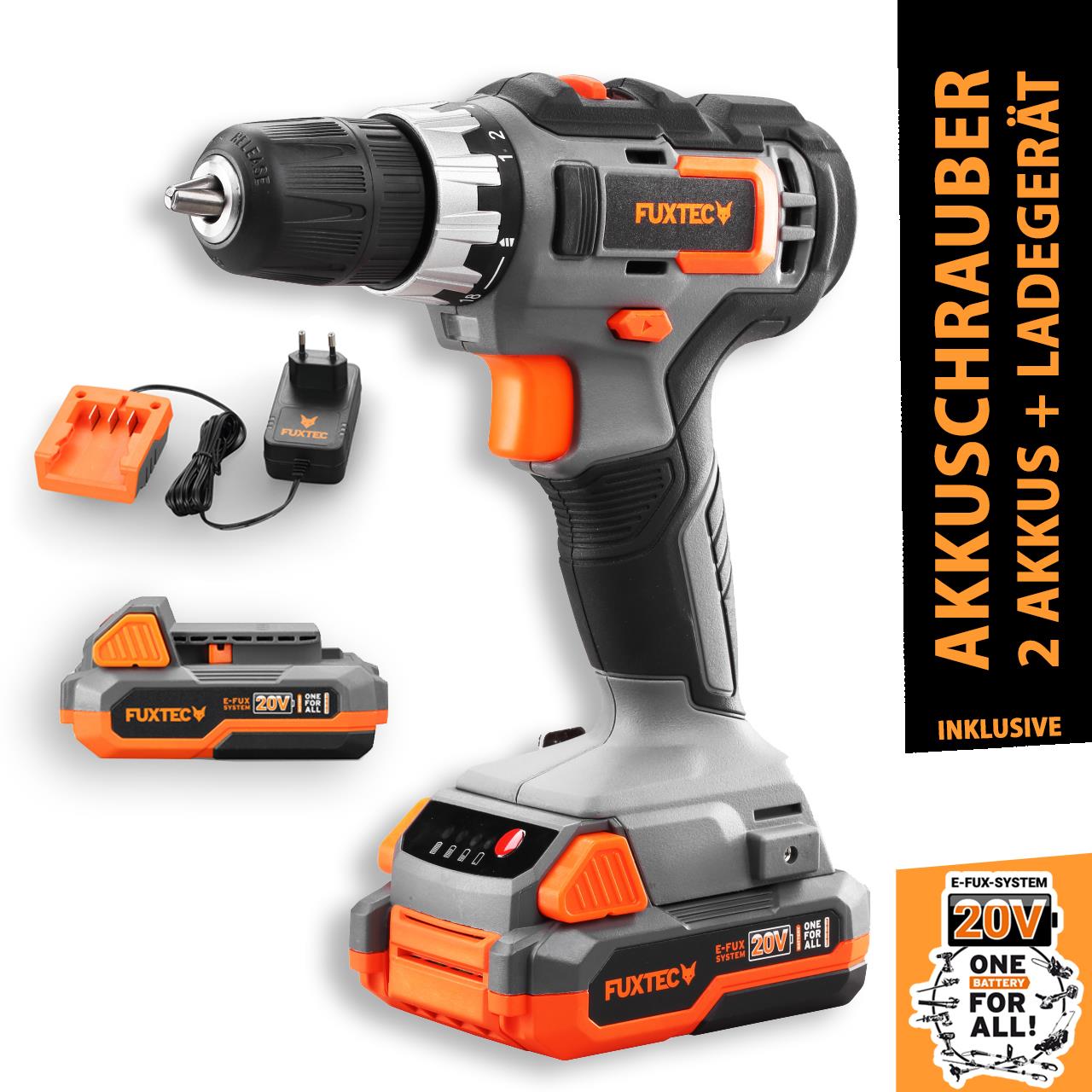 20V akumulátorový šroubovák FX-E1BS20 a sada bitu