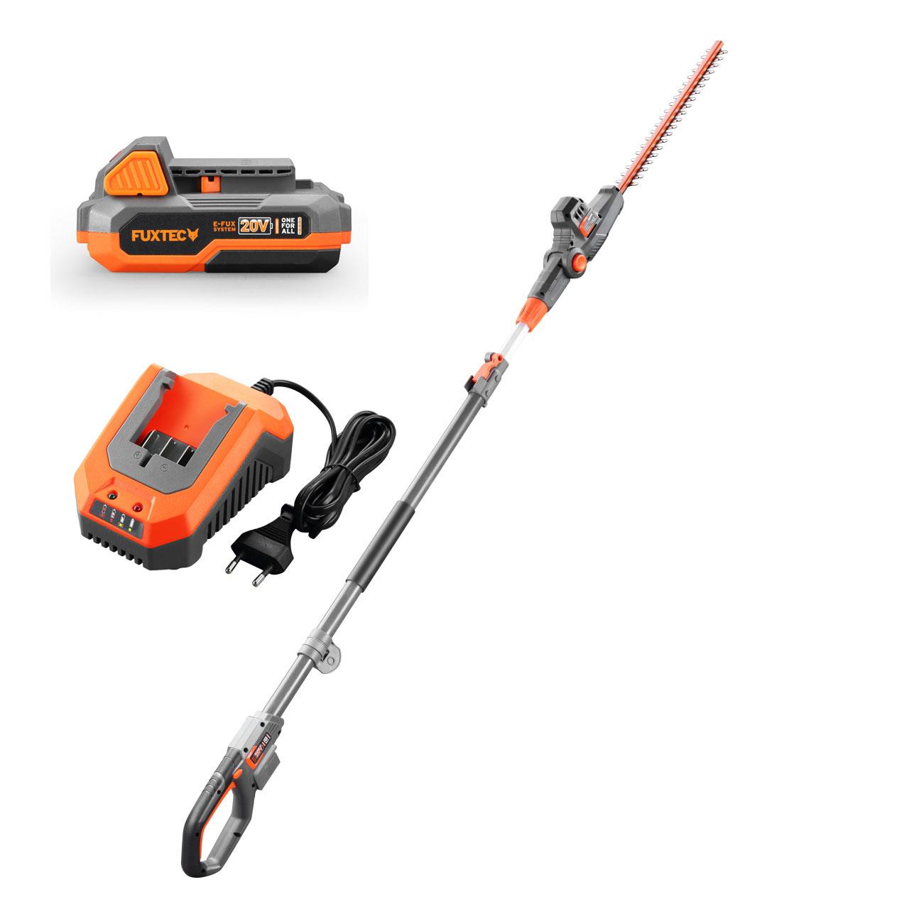 Akumulátorové nužky na živý plot FUXTEC 20V FX-E1HH20 SET s 1 x akumulátorem 2Ah, 1 x nabíjeckou 2,4A