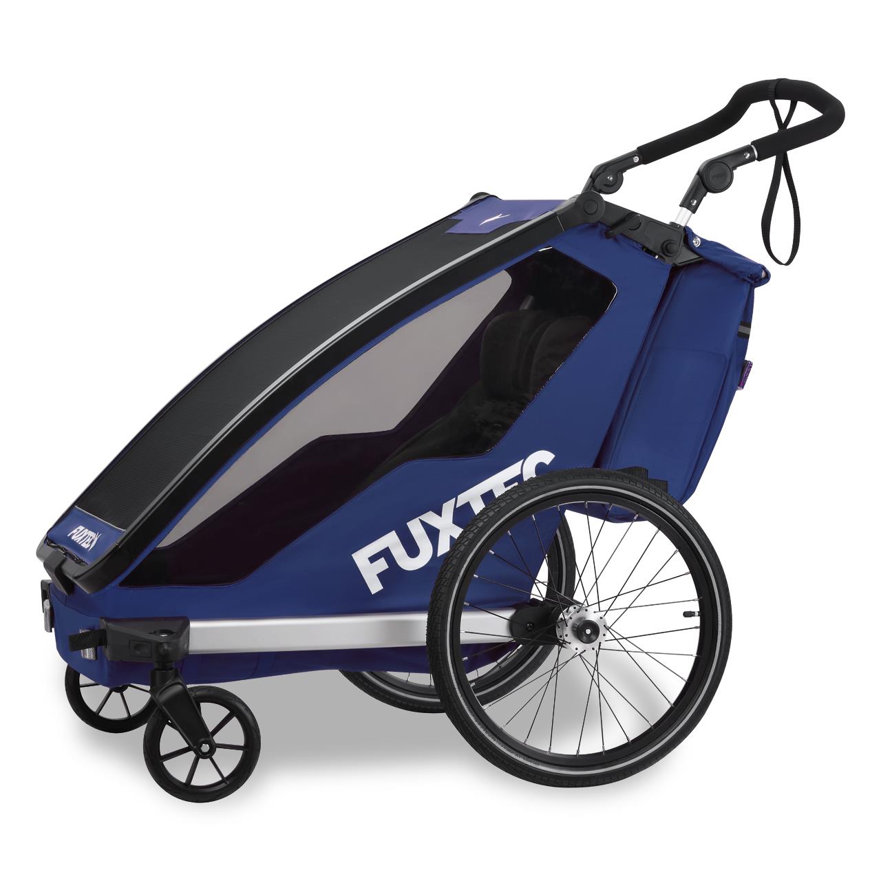 Prívesný vozík za jízdní kolo FUXTEC FX-FA1-SET-BLAU s koleckem pro jogging