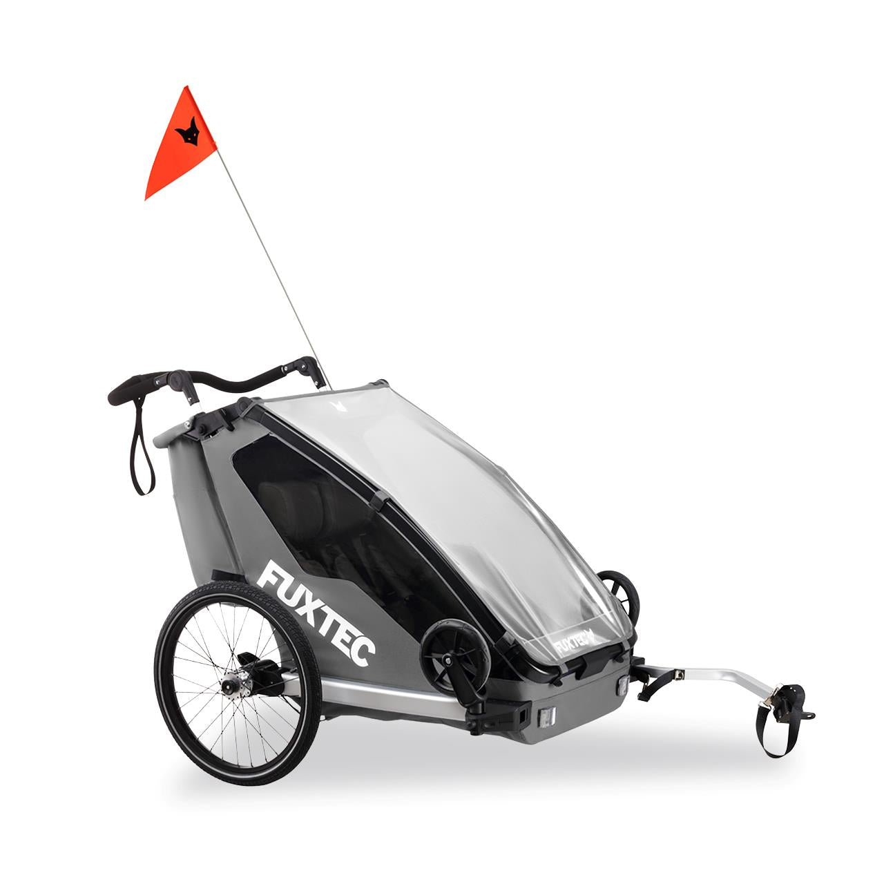 Prívesný vozík za jízdní kolo FUXTEC FX-FA1-SET-GRAY s koleckem pro jogger