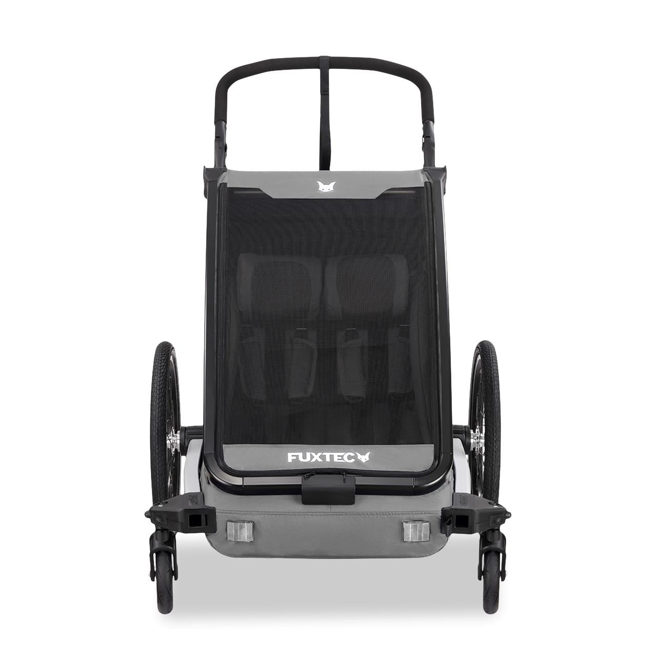 Prívesný vozík za jízdní kolo FUXTEC FX-FA1-SET-GRAY s koleckem pro jogger