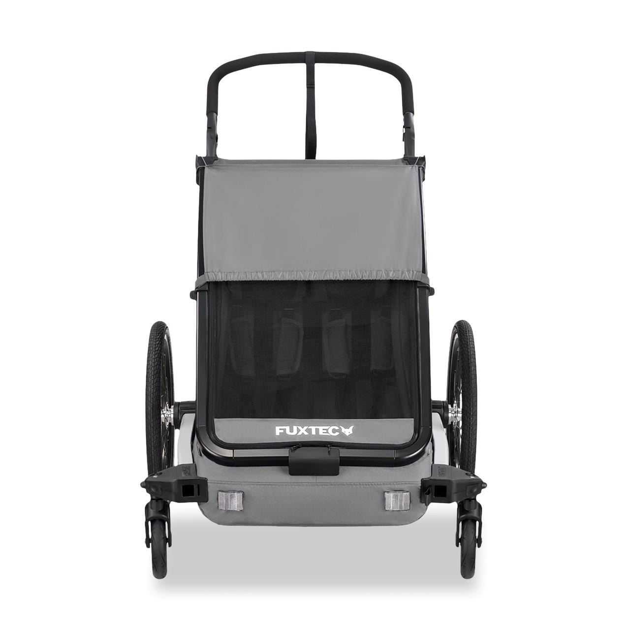 Prívesný vozík za jízdní kolo FUXTEC FX-FA1-SET-GRAY s koleckem pro jogger