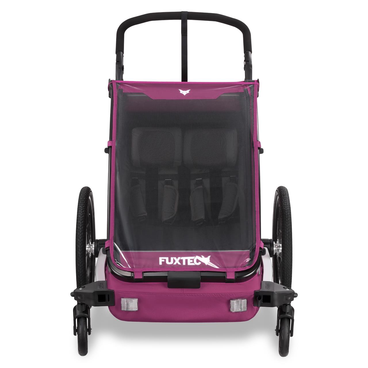 Prívesný vozík za jízdní kolo FUXTEC FX-FA1-SET-PURPUR s koleckem pro jogger