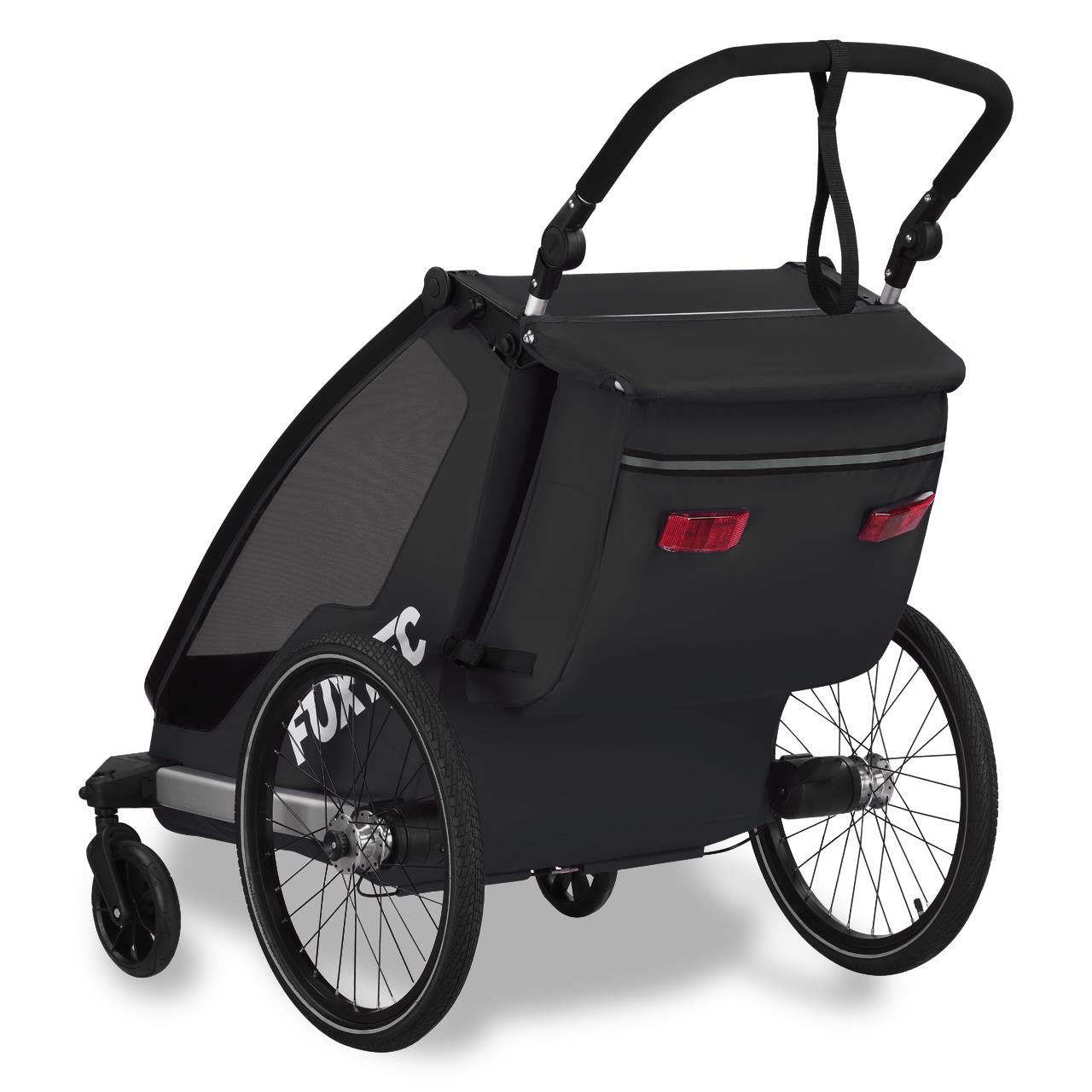 Prívesný vozík za jízdní kolo FUXTEC FX-FA1-SET-SCHWARZ s koleckem pro jogger