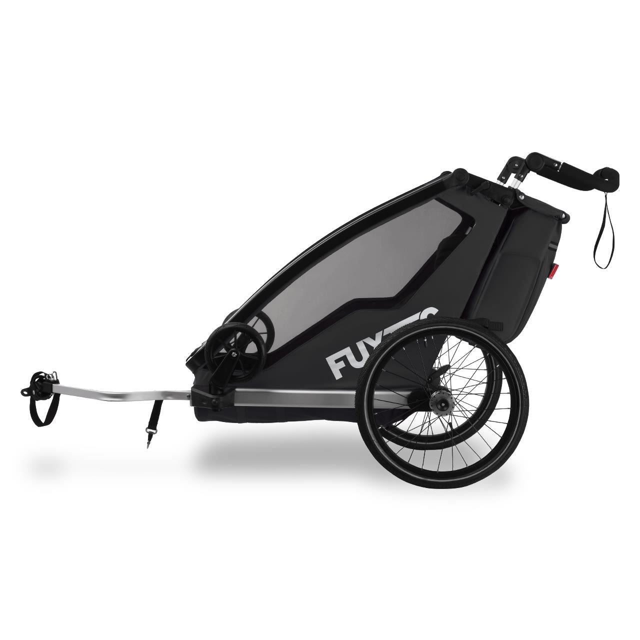 Prívesný vozík za jízdní kolo FUXTEC FX-FA1-SET-SCHWARZ s koleckem pro jogger
