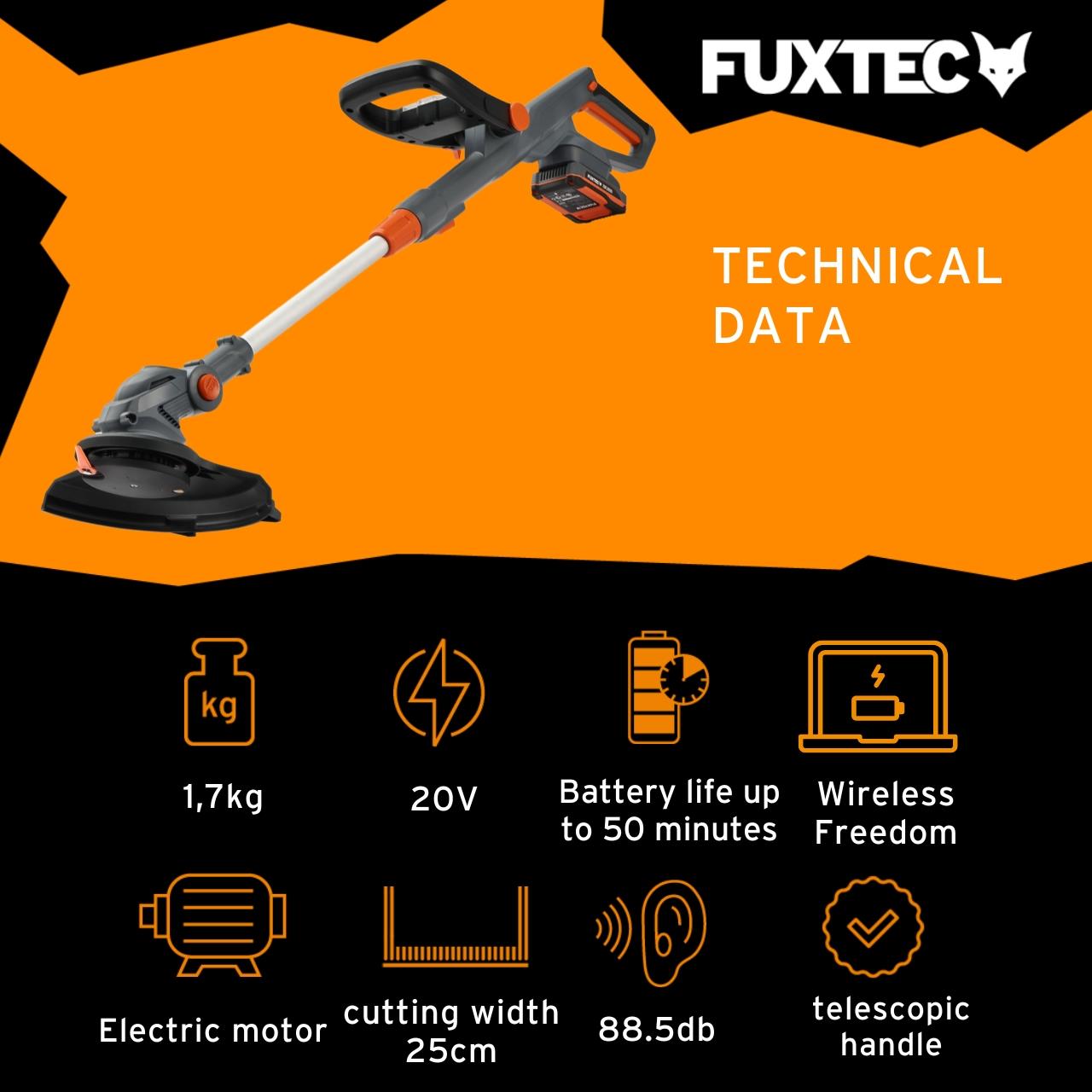 Akumulátorový vyžínac FUXTEC 20V FX-GT20 SET krovinorez